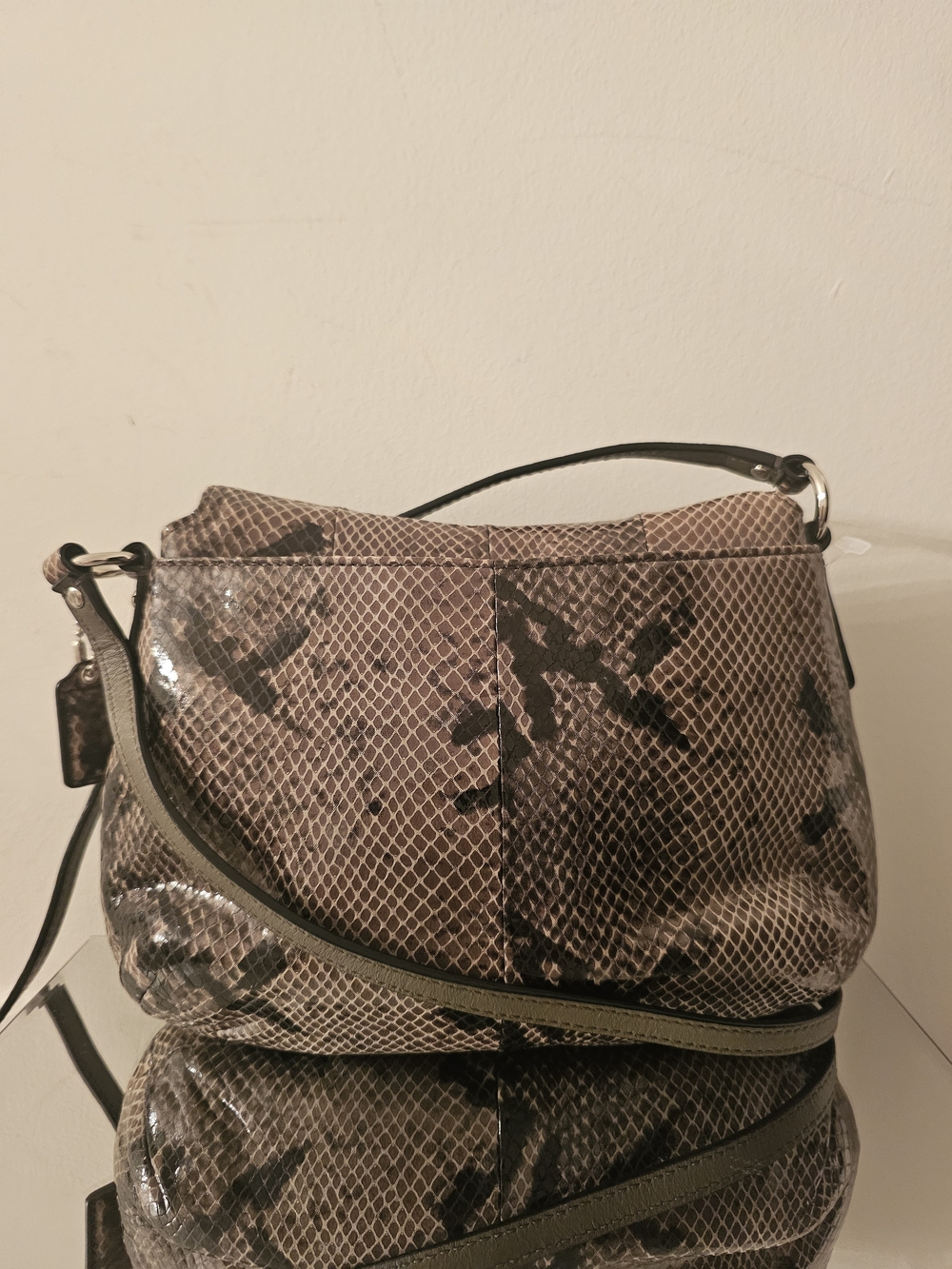 Coach Snake-Print Shoulder Bag in Brown and Black - Picture 2 of 10